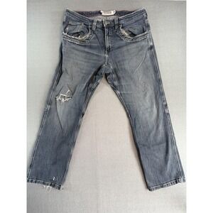 Mountain Khakis Jeans Mens 38x30 Med Wash Blue Straight Distressed Denim